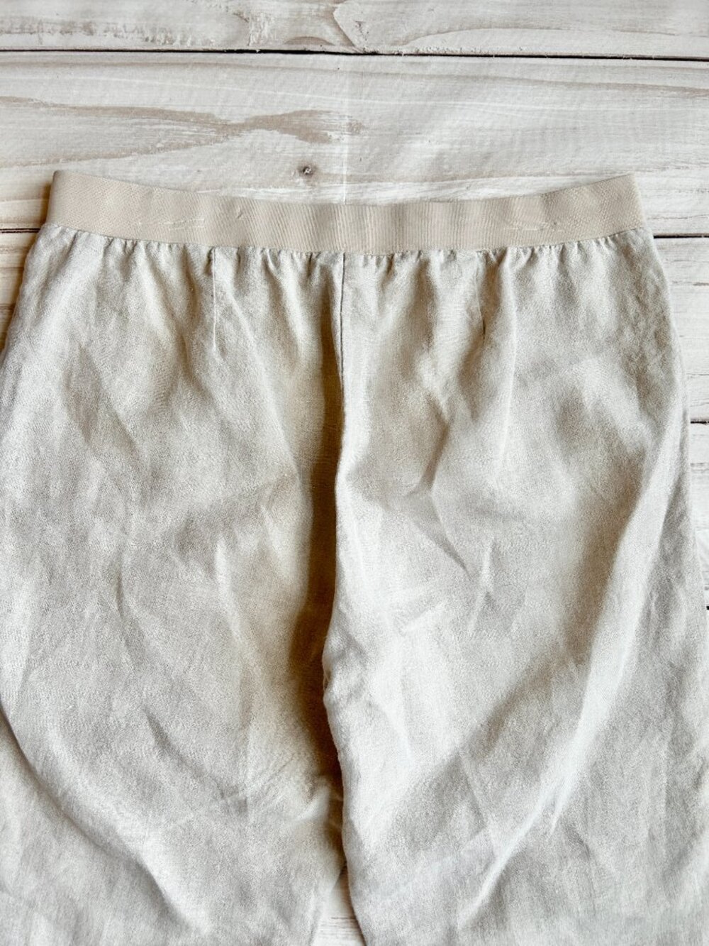 J. Jill Love Linen Elastic Waist Pull On Trouser Pants in Oatmeal Size M - Picture 7 of 7